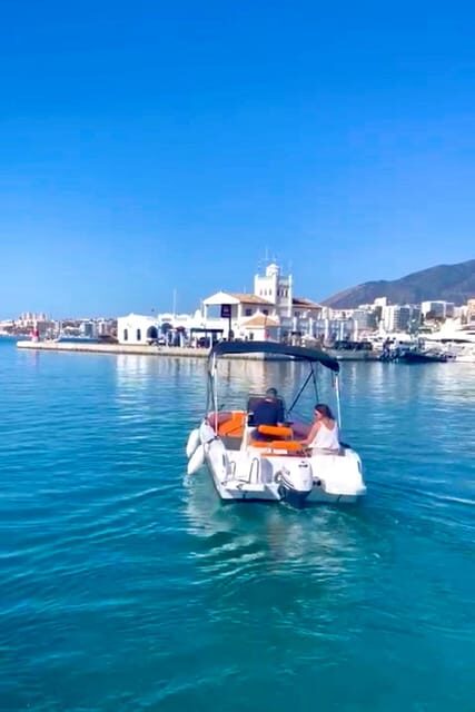 From Málaga: Boat Rental with No License Required - Your On-Board Setup: Bluetooth Sound, Solarium Shade, Snorkel Gear